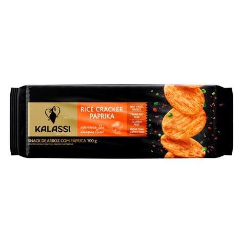 Snack De Arroz Com Páprica Kalassi Pacote 100g Aurora Fine Brands