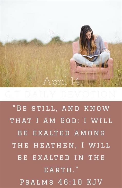 A Woman Sitting In A Pink Chair Reading A Book With The Words Be Still