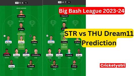 Str Vs Thu Dream Prediction In Hindi Fantasy Cricket Pitch Report