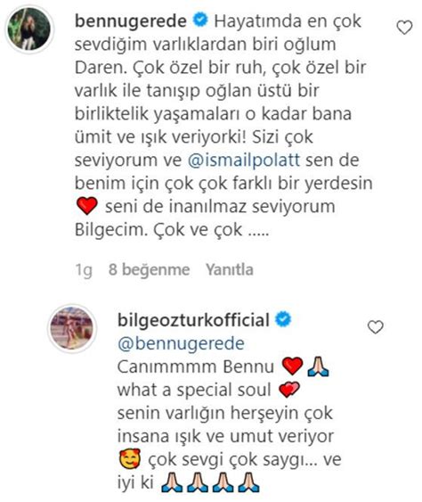 Bennu Gerede den oğlu Daren in 22 yaş büyük sevgilisi Bilge Öztürk e