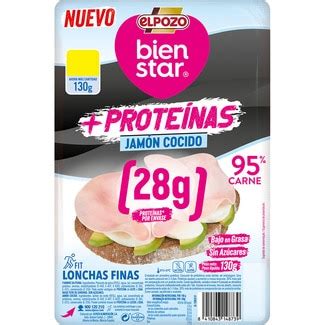 Bienstar Proteínas jamón cocido bajo en grasa sin azúcares en lonchas