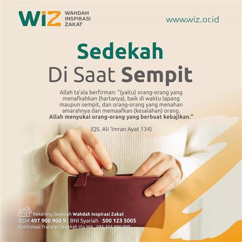 Sedekah Di Saat Sempit Wahdah Inspirasi Zakat