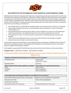 Fillable Online Hr Okstate Absence And Leave ManagementOklahoma State