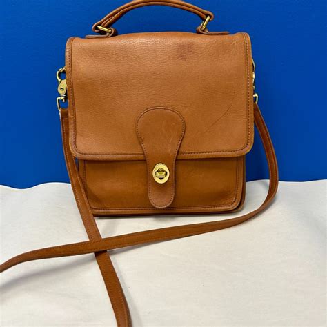 Coach Vintage British Tan Leather Willis Station Bag Gem