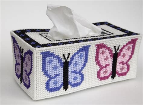 Butterfly Long Style Tissue Box Plastic Canvas Tissue Boxes Plastic Canvas Patterns