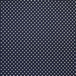 White On Navy Polka Dot Fabric Cotton Fabric Calico Laine