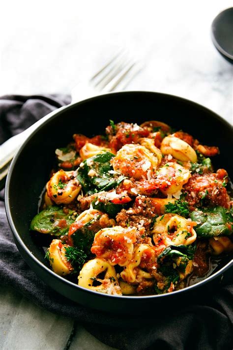 One Skillet Tomato Tortellini With Sausage Chelseas Messy Apron