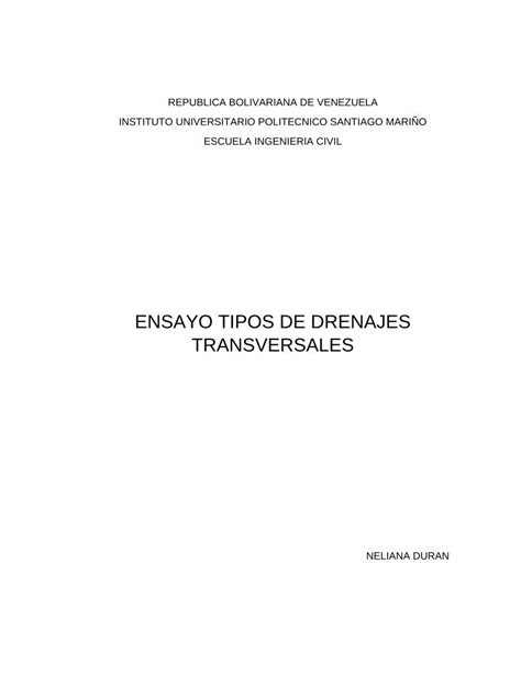 PDF Ensayo Tipos De Drenajes DOKUMEN TIPS