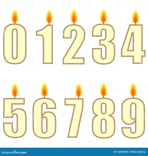 Numbered Birthday Candles Stock Vector Illustration Of Numbered 15360630