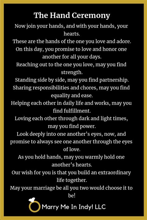 11 Hand Ceremony Scripts Blessing Of The Hands With Pdf S Artofit