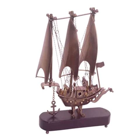 Brown Unique Inch Brass Handcrafted Ship Showpiece For Decoration