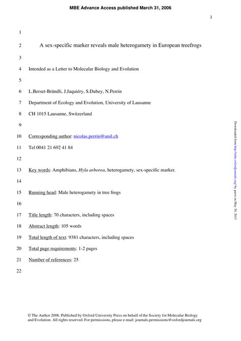 Pdf A Sex Specific Marker Reveals Male Heterogamety In European Tree