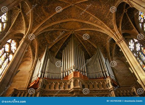 Huge Pipe Organ in a Cathedral Editorial Stock Photo - Image of ...