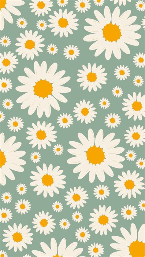 Sage Green Daisy Wallpaper Hintergrund Iphone Hintergrund Design