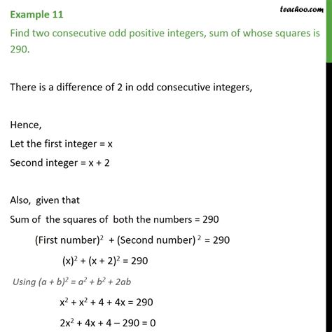 Question Find Two Consecutive Odd Positive Integers Solving By Q