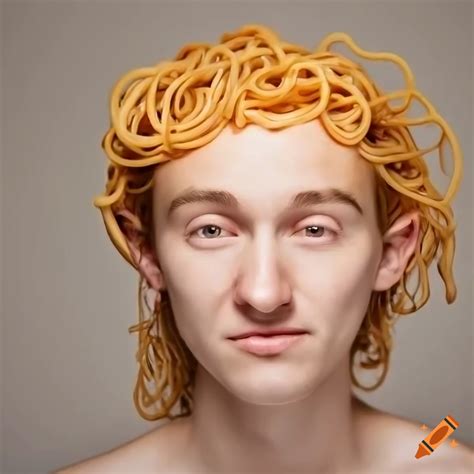 Portrait Of A Spaghetti Haired Person Against Neutral Background On Craiyon