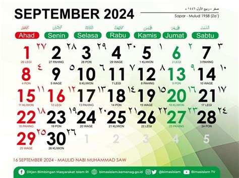 Daftar Hari Besar September 2024 Lengkap Libur Nasional Dan Tanggal Merah