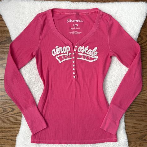 aeropostale henley top long sleeve from the late... - Depop