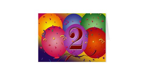 Happy 2nd Birthday Balloons Card | Zazzle.com