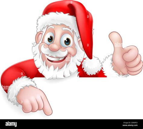 Santa Claus Christmas Peeking Pointing Cartoon Stock Vector Image And Art Alamy