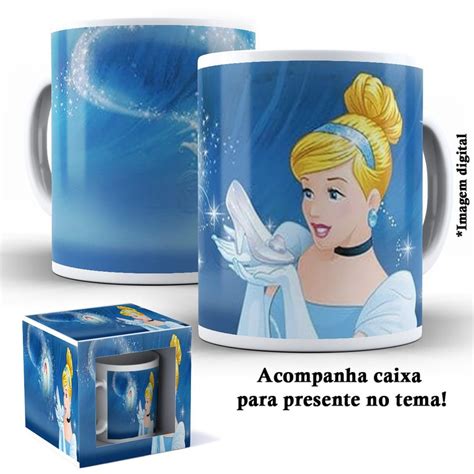 Caneca De Porcelana 325ml Caixinha Presente Princesas Disney