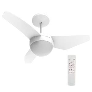 Ventilador de Teto Controle Remoto Nano Eco 3 Pás 83cm Branco