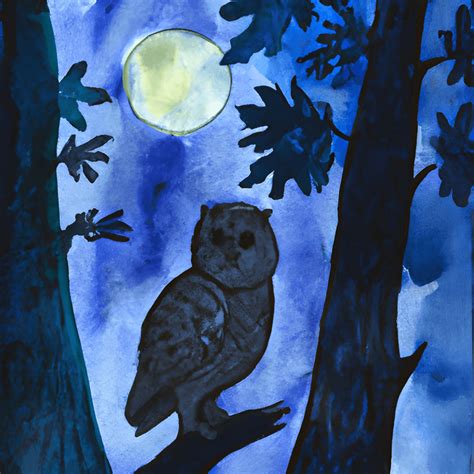 Owl Under A Crescent Moon Creative Fabrica