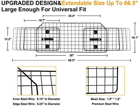 Noamoo 38 665 Inches Dog Car Barrier For Suvs Van Vehicles