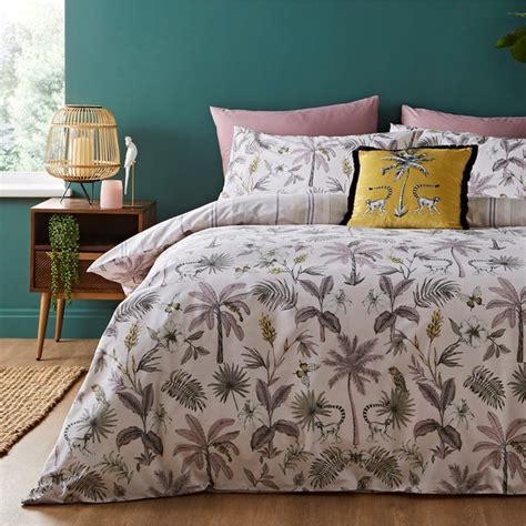 Tropicana Pink 100 Cotton Reversible Duvet Cover And Pillowcase Set Dunelm