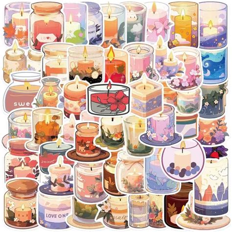 Velas Kawaii Aesthetic Calcoman As Stickers Pvc Vs Agua Env O Gratis