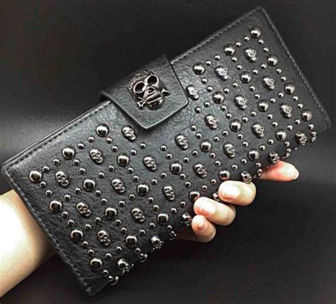 Women Lady Skull 3d Goth Leather Wallet Wallet Clutch Handbag Wallets