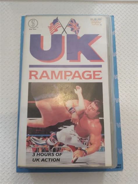 WWF UK RAMPAGE Wrestling Vhs Video Tape Pal Wwe Hasbro 1991 Silver