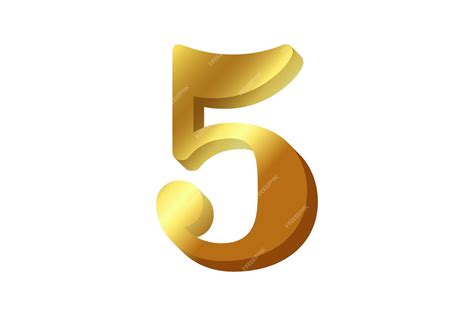 premium vector gold metallic number sticker design