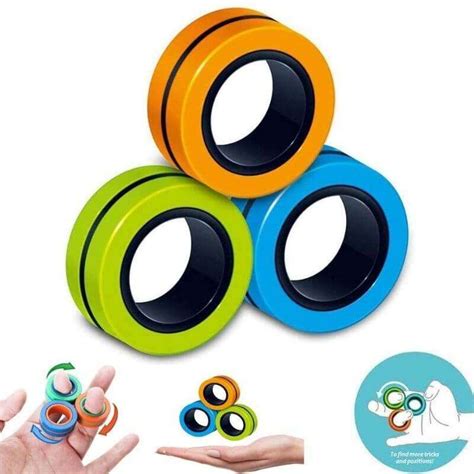 Magnetic Rings Fidget Children Ring Finger Spinner •