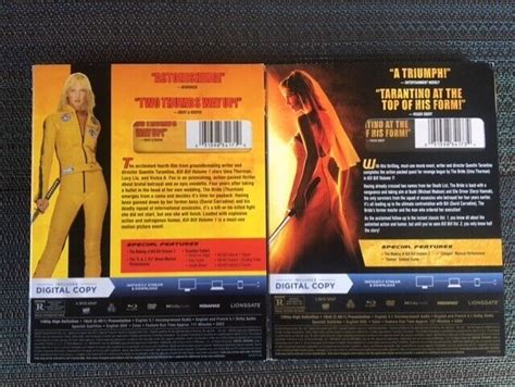 Quentin Tarantino S Kill Bill Vol 1 And 2 Blu Rays Dvds Digitals W Slipcovers New Ebay