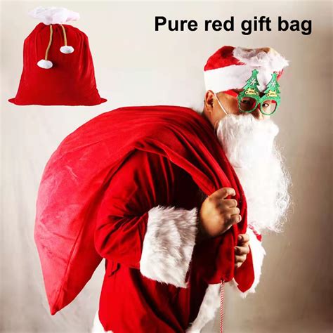 Deyuer Santa Claus Gift Bag Folding Lace Up Large Capacity Bright Color