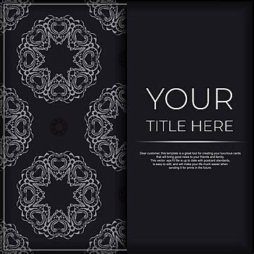 Elegant Vintage Black Invitation Card Template For Print Vector ...