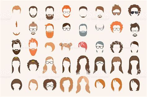 Set Of Icons Hearstyle And Beards Free Vector Graphics Free Vector