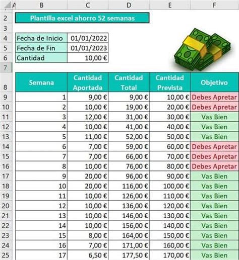 PLANTILLA PDF AHORRO 52 SEMANAS Descarga Gratis