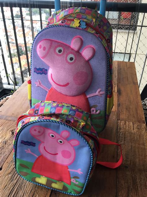 Mochila Escolar De Rodinha Lancheira Peppa Pig Item Infantil