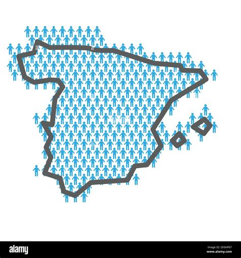 Spain population map. Country outline made from people figures Stock ...