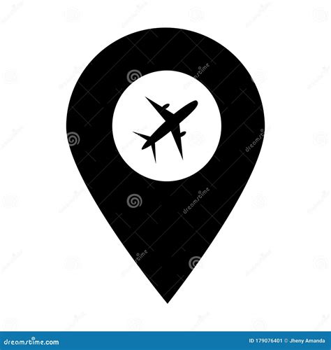 Plane, Airport Location Map Pin Pointer Icon. Element of Map Point for