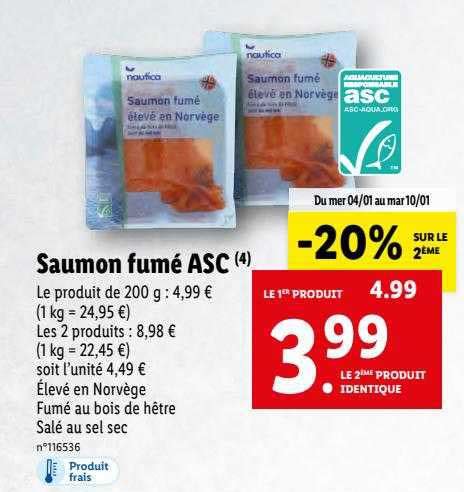 Promo Saumon Fumé Asc Nautica chez Lidl iCatalogue fr