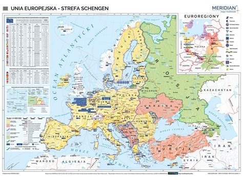 Unia Europejska I Strefa Schengen Mapa Cienna