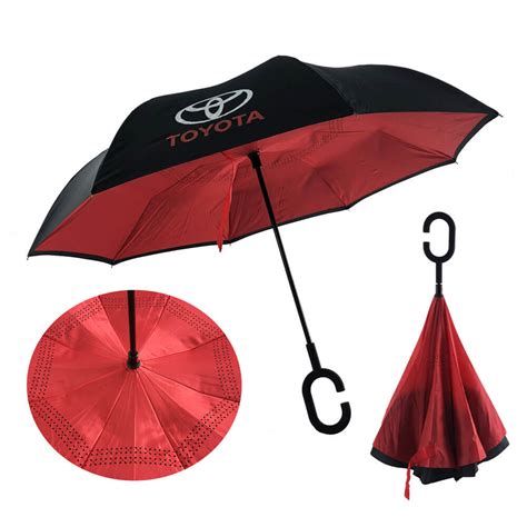 Custom Reverse Umbrella With Flashlight Handle Towum Factory