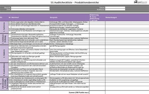 5S Checklisten für den Produktions und Bürobereich LeanBase