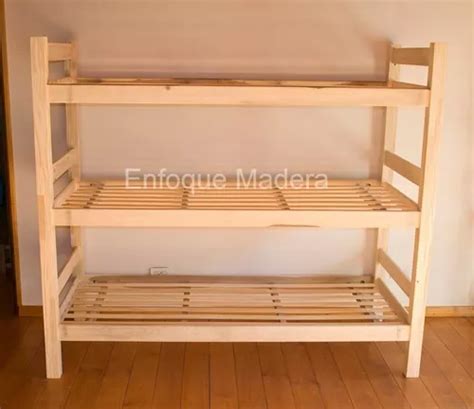 Cama Triple Cucheta Superpuesta Marinera Reforzada Pino En Venta En