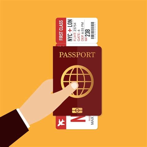 Premium Vector Passport With Airplane Ticket Travel Concept Vector