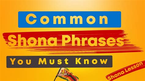 Learn Shona Common Shona Phrases You Must Know For Beginners YouTube