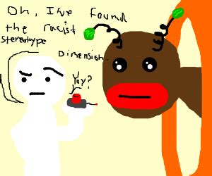 Trans Dimensional Brown Monster W Red Lips Drawception